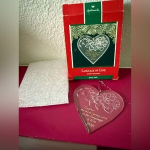 Hallmark language of love 1989 acrylic ornament